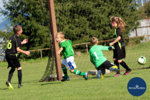 Celebrating a goal kicked in soccer