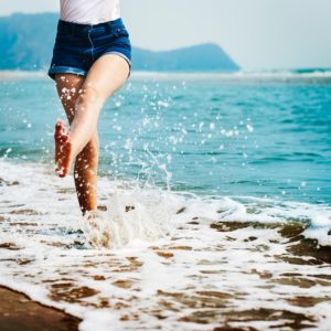 Playing at the beach