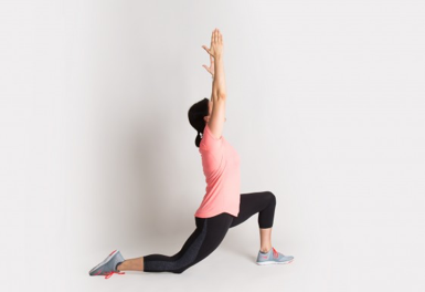 Woman doing yoga pose.