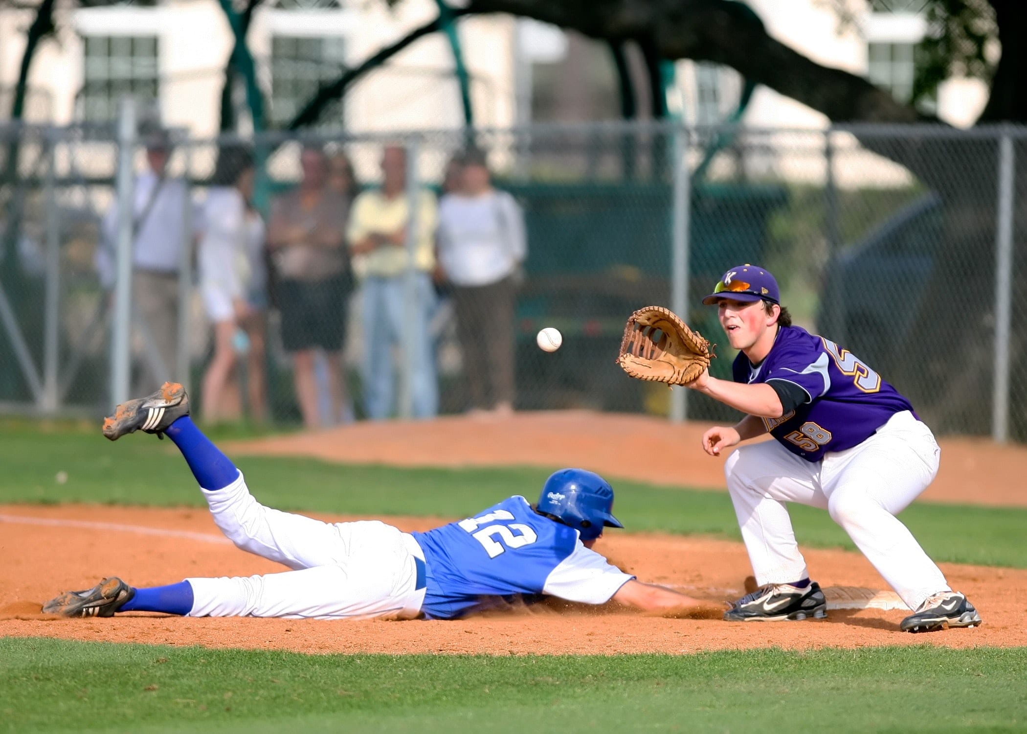 Two guys playing baseball.