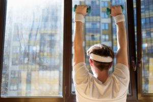 Man Exercising at Home