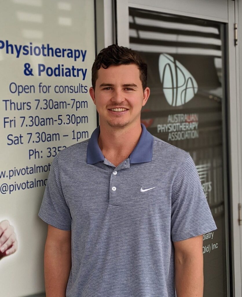 Man standing out of physiotherapy and podiatry clinic