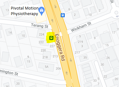 Map displaying Pivotal Motion Physiotherapy location in relation to bus stop | featured image for Contact.