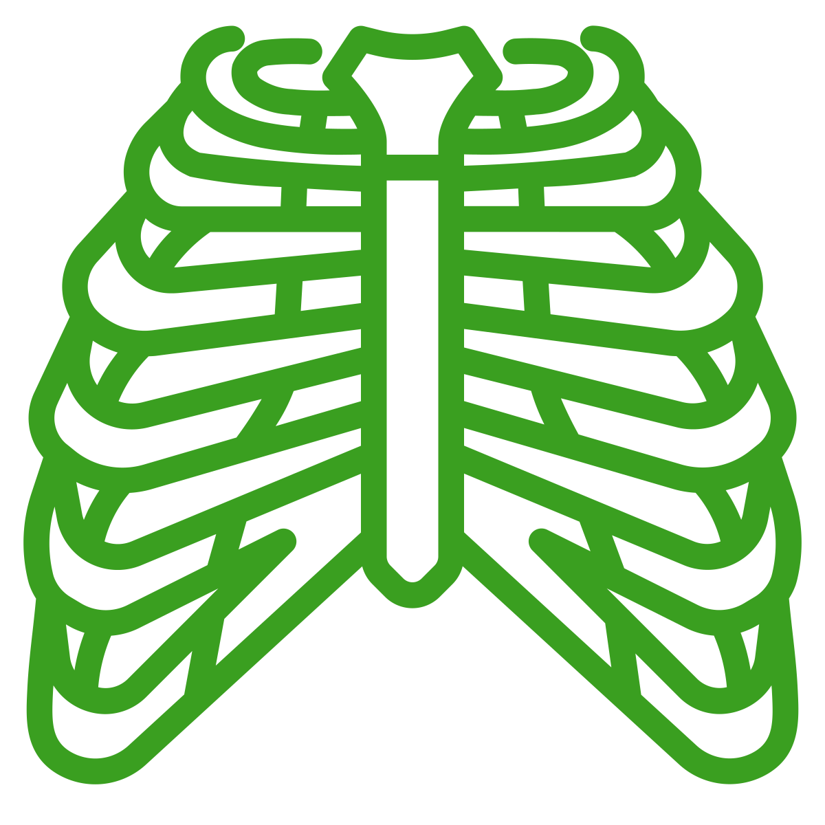An outline of a ribcage | Featured image for Thoracic Outlet Syndrome.
